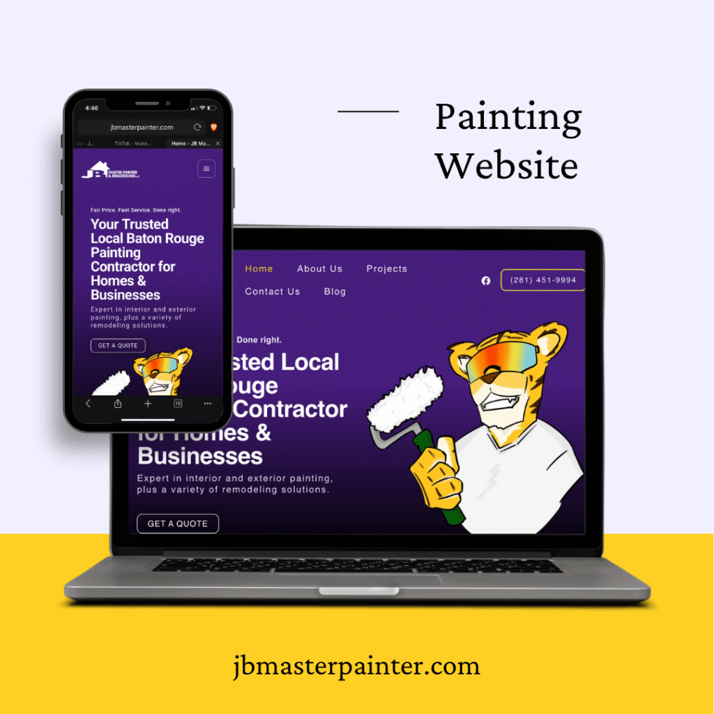 Painting business website mockup